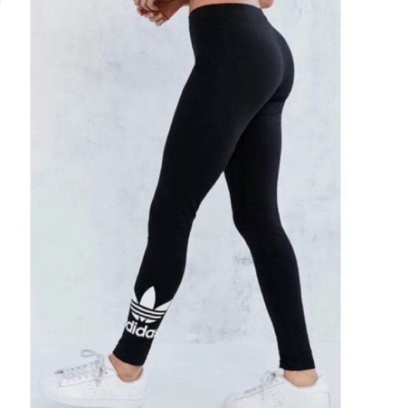 adidas Pants - Adidas Black Logo Athletic Leggings
